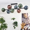 Ripoll ceiling light, globe light blue, green, coppery, 8-light sources