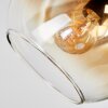 Koyoto ceiling light, globe light 42 cm chrome, gold, clear, coppery, Smoke-coloured, 3-light sources