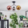 Ripoll ceiling light, globe light chrome, gold, coppery, Smoke-coloured, 3-light sources