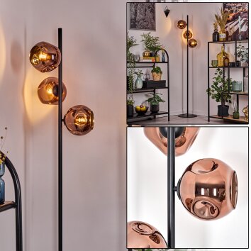 Ripoll floor lamp coppery, 3-light sources