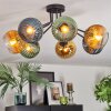 Koyoto ceiling light, globe light 82 cm blue, gold, green, clear, 7-light sources