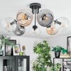 Ripoll ceiling light, globe light Amber, clear, Smoke-coloured, 7-light sources