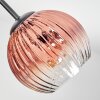 Ripoll ceiling light, globe light chrome, gold, clear, coppery, Smoke-coloured, 7-light sources