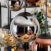 Gastor hanging light, globe light, pendant light Amber, chrome, coppery, Smoke-coloured, 6-light sources
