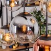 Gastor hanging light, globe light, pendant light Amber, chrome, clear, coppery, Smoke-coloured, 6-light sources