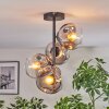 Ripoll ceiling light, globe light clear, Smoke-coloured, 4-light sources
