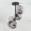Ripoll ceiling light, globe light clear, Smoke-coloured, 4-light sources