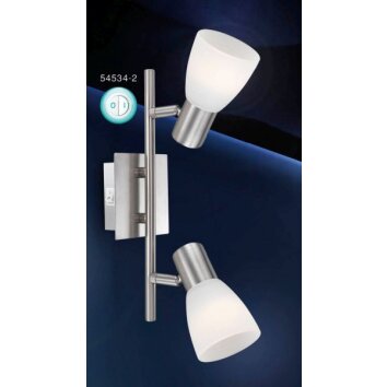 Globo PARRY I spotlight chrome, matt nickel, 2-light sources