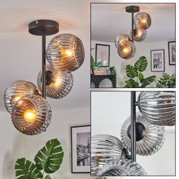 Ripoll ceiling light, globe light Smoke-coloured, 4-light sources