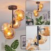 Ripoll ceiling light, globe light Amber, 4-light sources