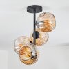 Ripoll ceiling light, globe light Amber, 4-light sources