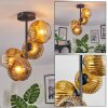 Ripoll ceiling light, globe light gold, clear, 4-light sources