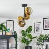 Ripoll ceiling light, globe light gold, clear, 4-light sources
