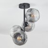 Ripoll ceiling light, globe light clear, Smoke-coloured, 4-light sources