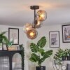 Ripoll ceiling light, globe light clear, Smoke-coloured, 4-light sources