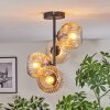 Ripoll ceiling light, globe light Amber, clear, 4-light sources