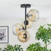 Ripoll ceiling light, globe light Amber, clear, 4-light sources