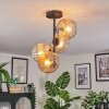 Ripoll ceiling light, globe light Amber, clear, 4-light sources