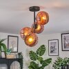 Ripoll ceiling light, globe light coppery, 4-light sources
