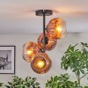 Ripoll ceiling light, globe light clear, coppery, 4-light sources