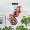 Ripoll ceiling light, globe light clear, coppery, 4-light sources