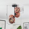 Ripoll ceiling light, globe light clear, coppery, 4-light sources