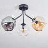 Ripoll ceiling light, globe light Amber, clear, Smoke-coloured, 3-light sources