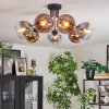 Koyoto ceiling light, globe light 82 cm gold, clear, coppery, Smoke-coloured, 7-light sources