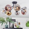 Koyoto ceiling light, globe light 82 cm gold, clear, coppery, Smoke-coloured, 7-light sources