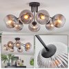 Koyoto ceiling light, globe light 82 cm clear, Smoke-coloured, 7-light sources