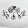 Koyoto ceiling light, globe light 82 cm clear, Smoke-coloured, 7-light sources