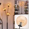 Koyoto globe light, floor lamp Amber, 3-light sources