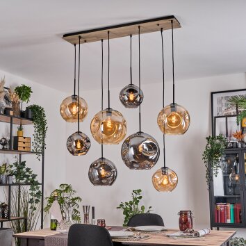 Ripoll hanging light, globe light, pendant light Ecru, black, 8-light sources