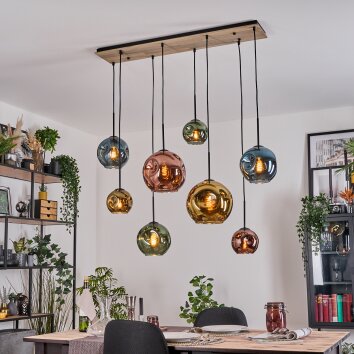 Ripoll hanging light, globe light, pendant light Ecru, black, 8-light sources