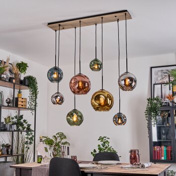 Ripoll hanging light, globe light, pendant light Ecru, black, 8-light sources