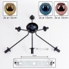 Ripoll ceiling light, globe light blue, gold, coppery, 6-light sources
