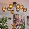 Koyoto ceiling light, globe light 85 cm blue, gold, coppery, 8-light sources