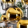 Gastor hanging light, globe light, pendant light gold, clear, 6-light sources