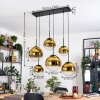 Gastor hanging light, globe light, pendant light gold, clear, 6-light sources