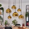 Gastor hanging light, globe light, pendant light gold, clear, 6-light sources