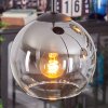 Koyoto hanging light, globe light, Cluster pendant lamp 35 cm chrome, clear, Smoke-coloured, 4-light sources
