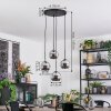 Koyoto hanging light, globe light, Cluster pendant lamp 35 cm chrome, Smoke-coloured, 4-light sources