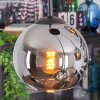 Koyoto hanging light, globe light, Cluster pendant lamp 35 cm chrome, Smoke-coloured, 4-light sources