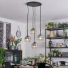 Koyoto hanging light, globe light, Cluster pendant lamp 35 cm clear, Smoke-coloured, 4-light sources