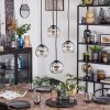Koyoto hanging light, globe light, Cluster pendant lamp 35 cm clear, Smoke-coloured, 4-light sources