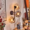 Ripoll globe light, wall light Amber, clear, Smoke-coloured, 3-light sources