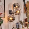 Ripoll globe light, wall light clear, Smoke-coloured, 3-light sources