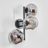 Ripoll globe light, wall light clear, Smoke-coloured, 3-light sources