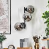 Gastor globe light, wall light Smoke-coloured, 3-light sources