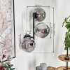 Gastor globe light, wall light Smoke-coloured, 3-light sources